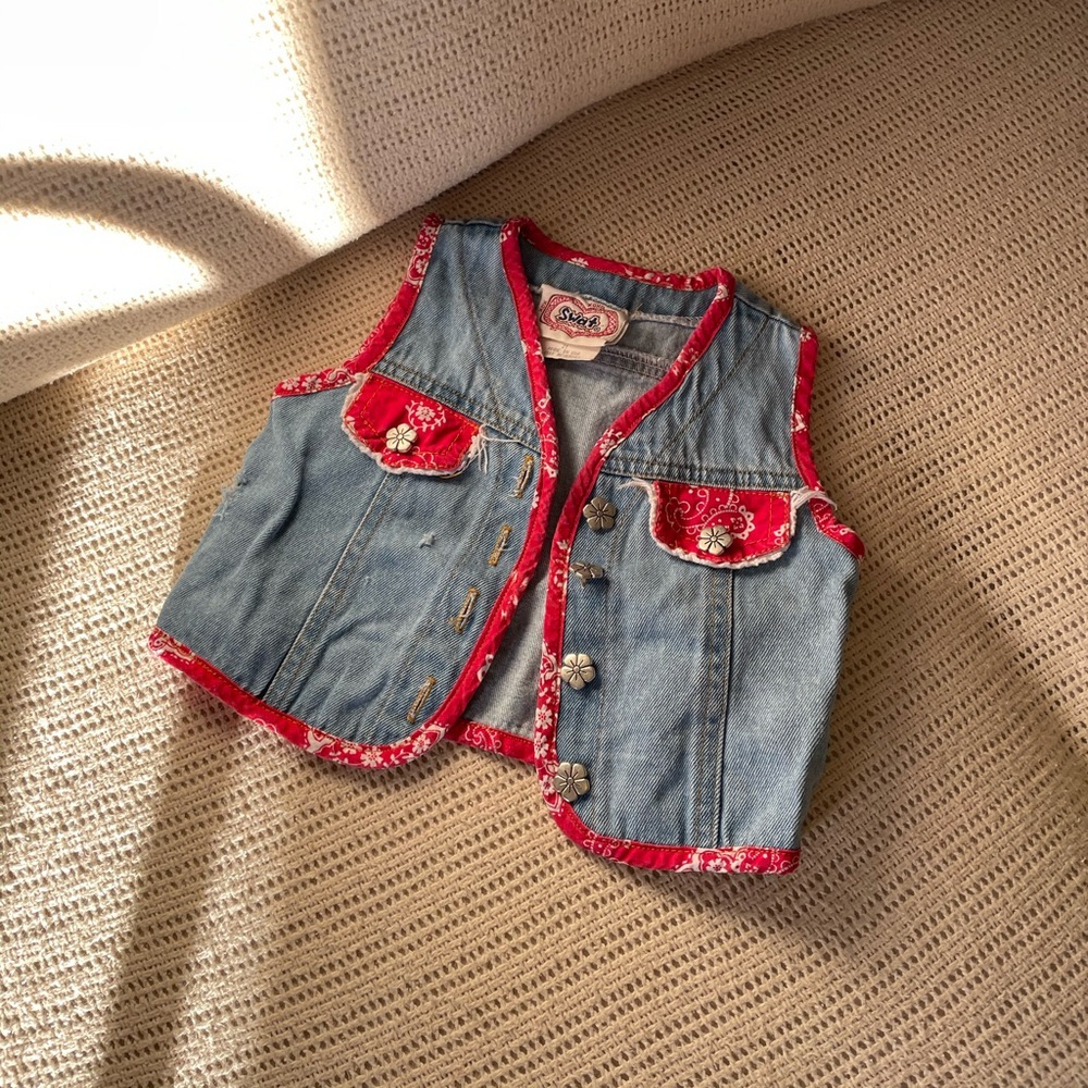 Kids vintage 70’s jean vest